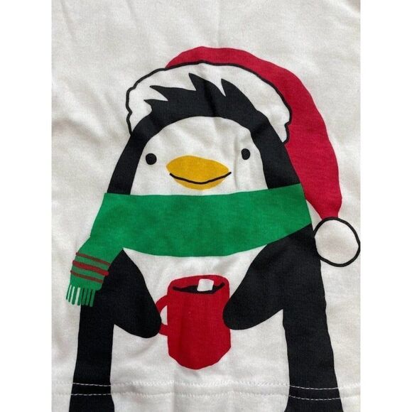 Kids Carters Holiday Penguin Pajama Red Green Set Boys Girl 24 Month - Picture 4 of 7